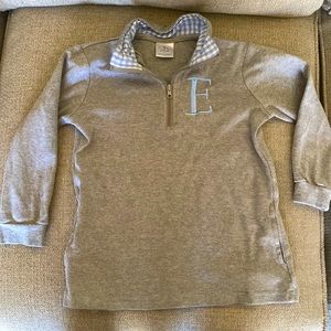 Zip front boys shirt with E monogram